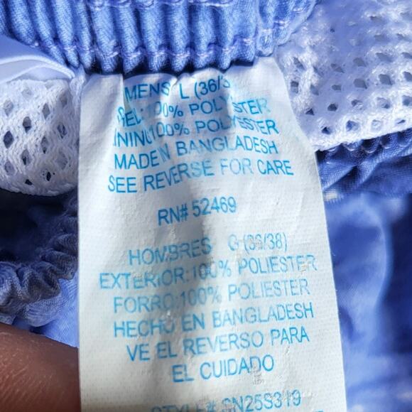 Sand N Sun Shorts Size L Blue Floral Tropical Drawstring Casual Summer Waist 26 - Picture 8 of 10